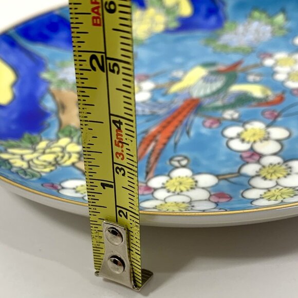 Birds Cherry Blossoms Lotus Small Trinket Dish Plate By Deane Taylor Import A314 - Picture 5 of 5